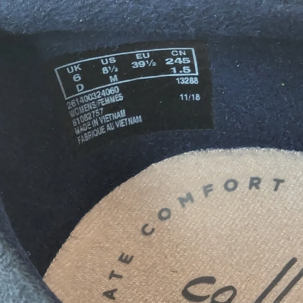 Collections‎ by Clarks Marie Mist Derby Faux Suede Sneakers 8.5 Navy Blue Woven